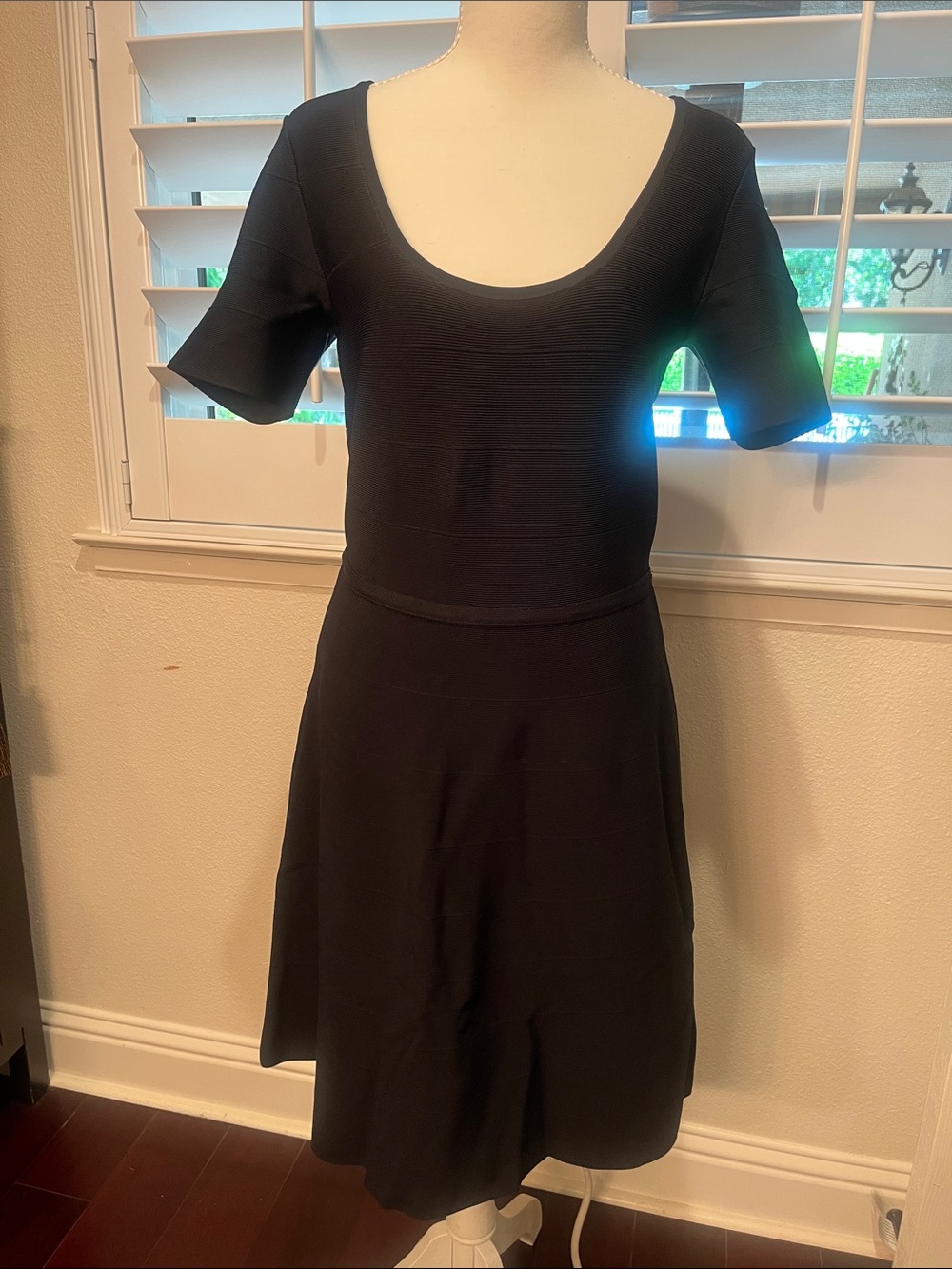 White House Black Market Black Scoop Neck Mini Dress